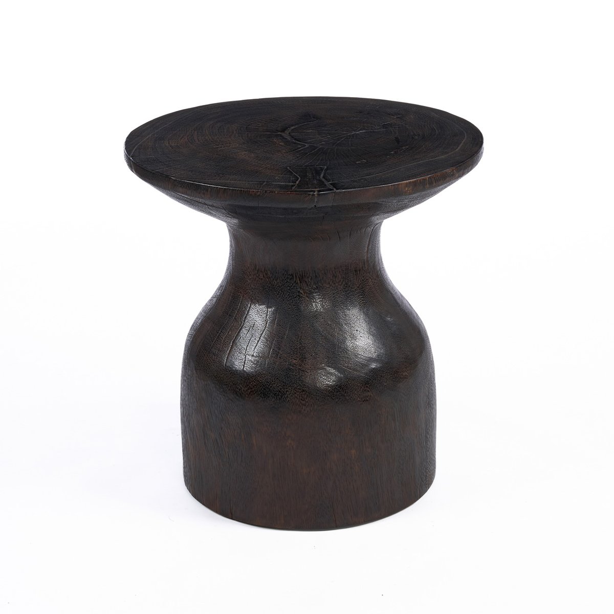Table d’appoint en bois HOURGLASS marron foncé, BAZAR BIZAR