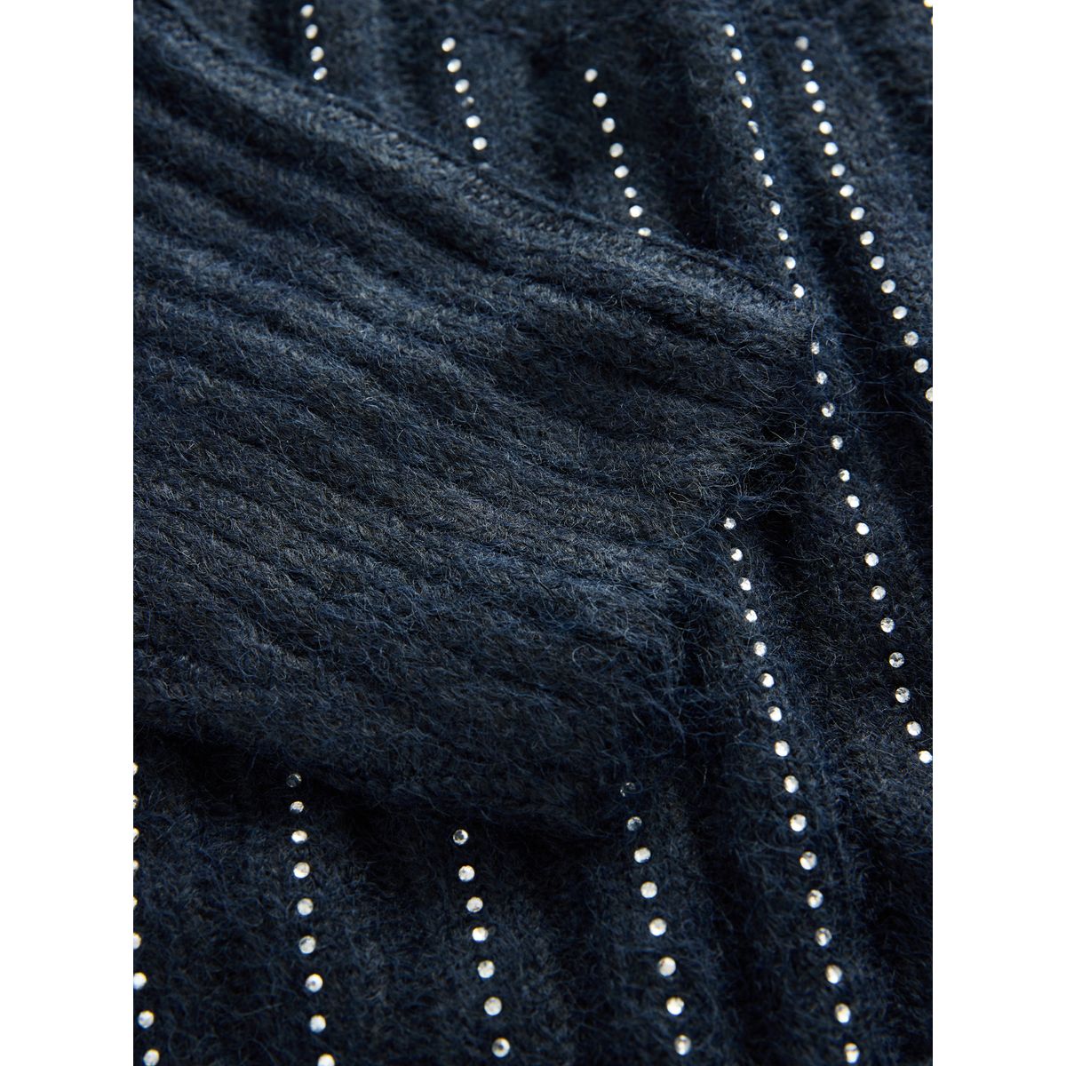 T-shirt ras du cou en maille avec laine gemme bleu marine, NEXT