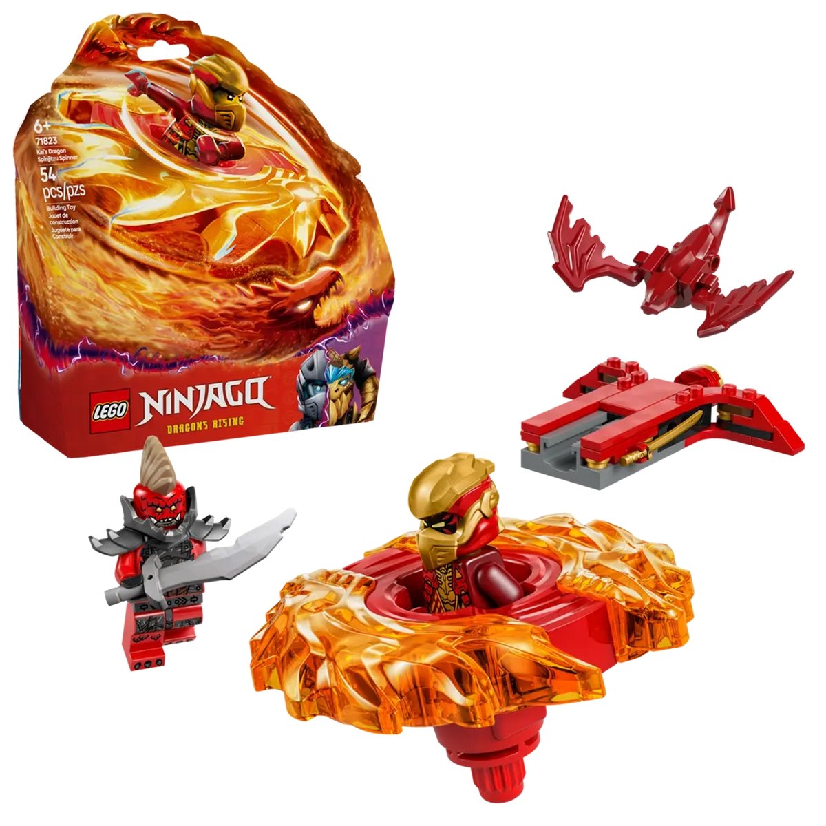 LEGO NINJAGO - La toupie Spinjitzu du dragon de Kai - 71823 multicolore, LEGO