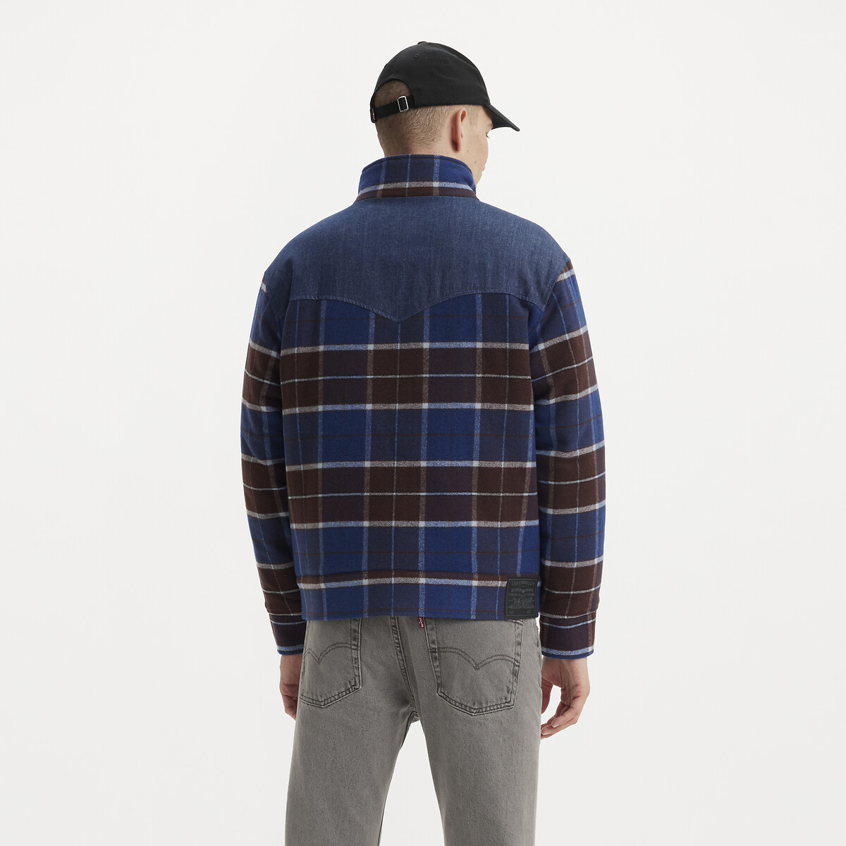 Blusão bimatéria, forro aos quadrados quadrados azuis/vermelhos, LEVI'S