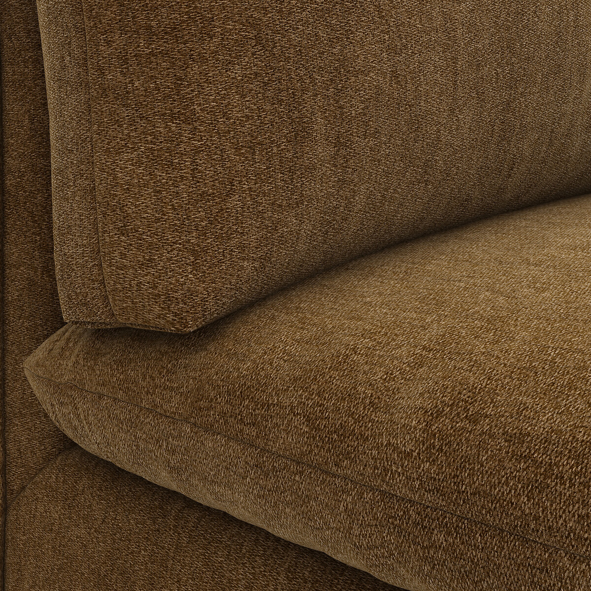 Canapé droit, 3 places, en polyester chiné, MALO  bronze, LA REDOUTE INTERIEURS