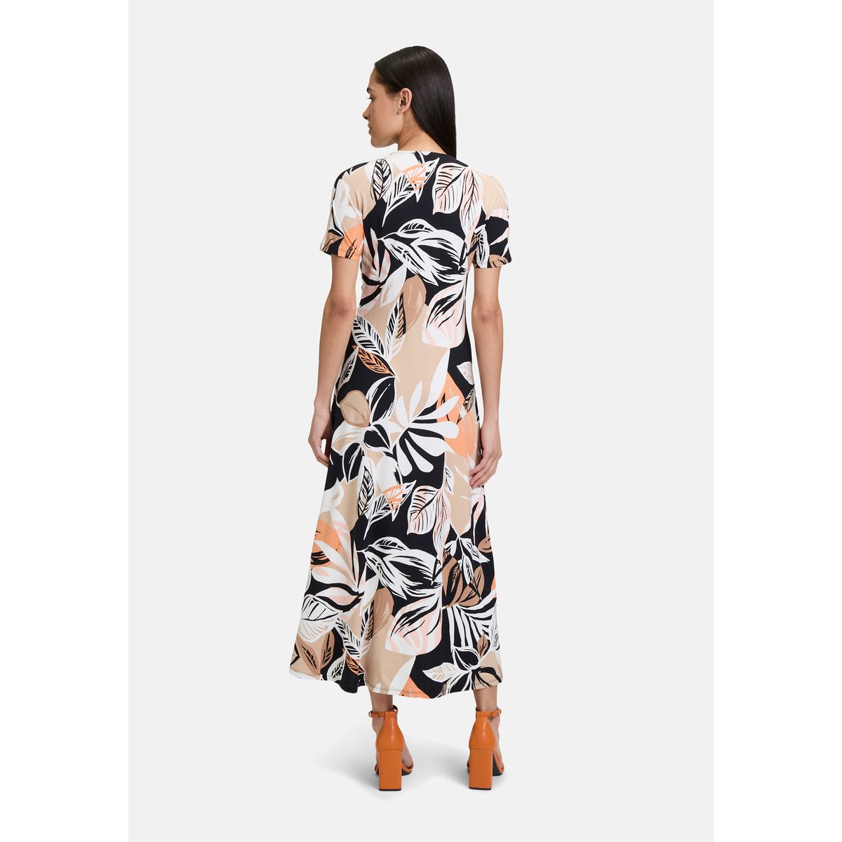 Robe longueur midi à fronce noir/marron, BETTY BARCLAY