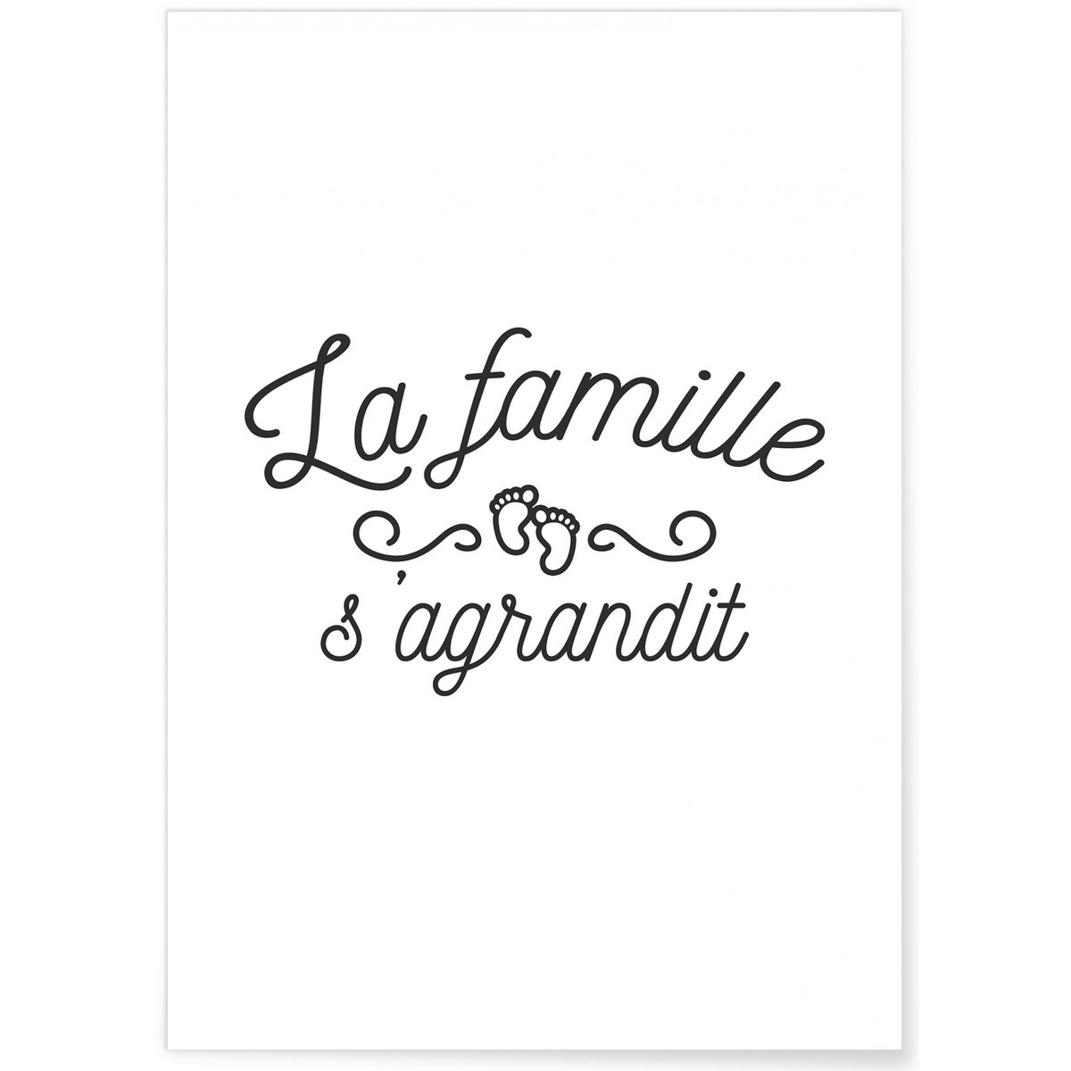 Affiche 'La famille s'agrandit' blanc, L'AFFICHERIE