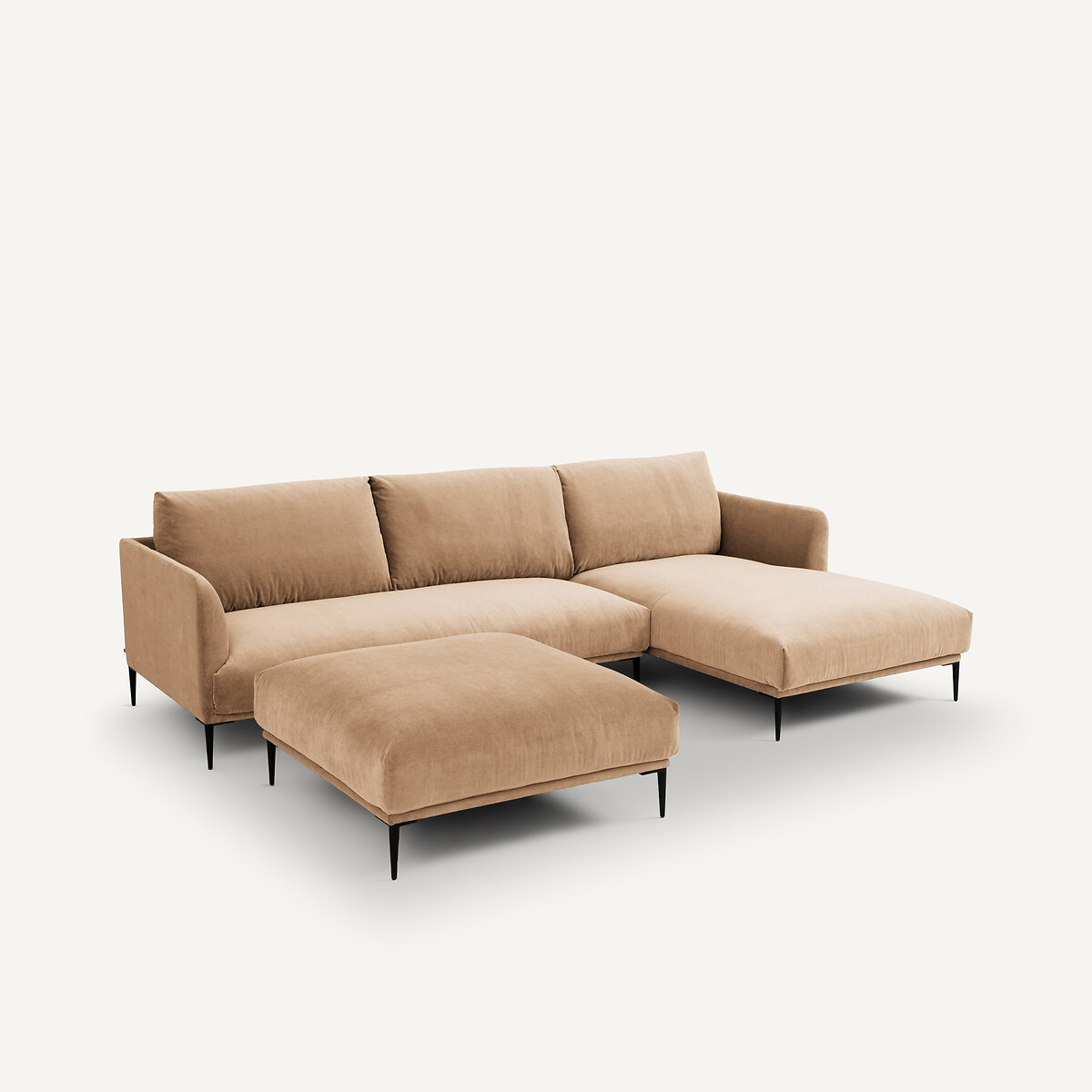 Méridienne, en velours stonewashed, OSCAR ficelle, AM.PM X EMMANUEL GALLINA