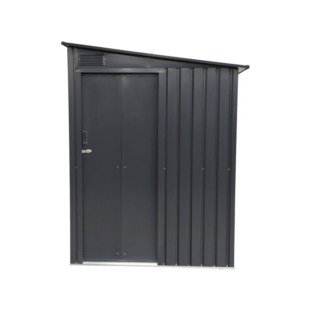 Abri de jardin adossable acier galvanisé 2,91m² avec porte coulissante et kit d'ancrage BRAY terracotta, SWEEEK