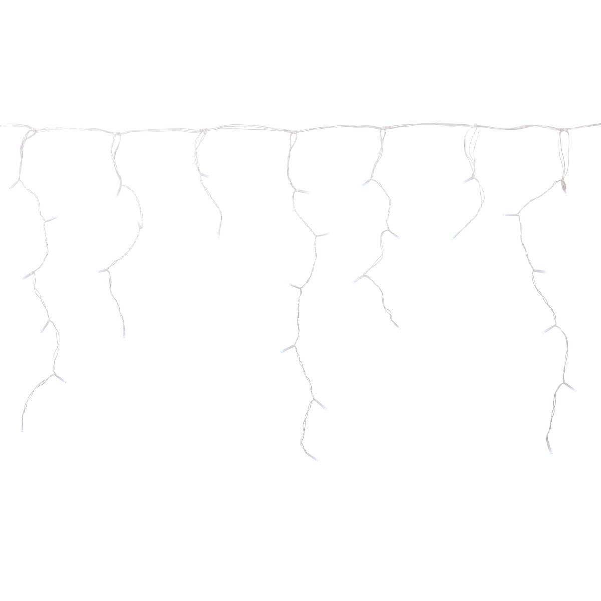 Rideau lumineux stalactite d'extérieur 10 m 265 LED blanc froid 8 fonctions solaire blanc froid, FEERIC LIGHTS & CHRISTMAS