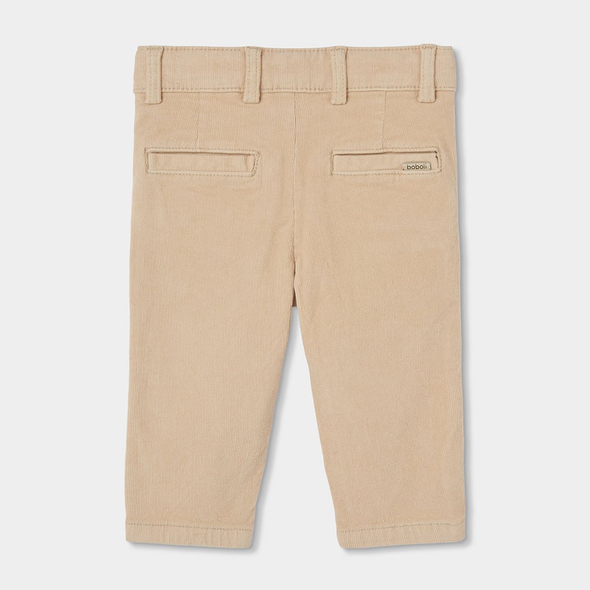 Pantalon garçon en velours côtelé fin beige, BOBOLI