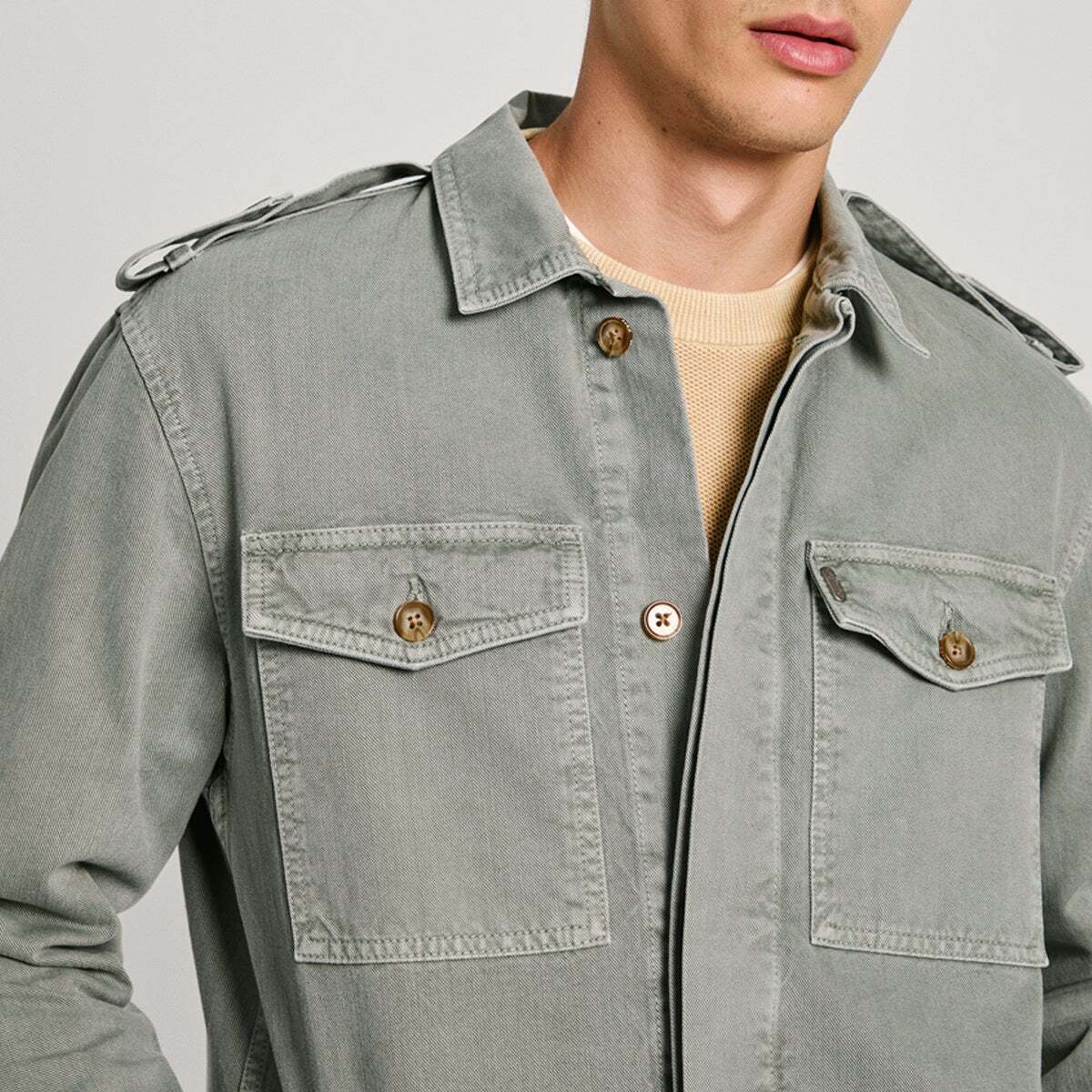 Veste Coupe Regular En Denim vert palmier, PEPE JEANS