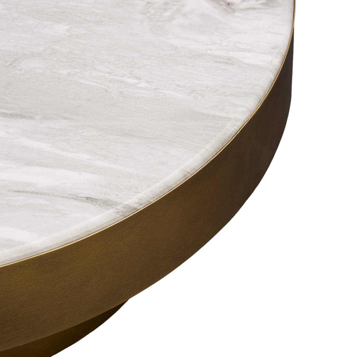 Table basse ronde en acier GRAPHITE doré, ATMOSPHERA