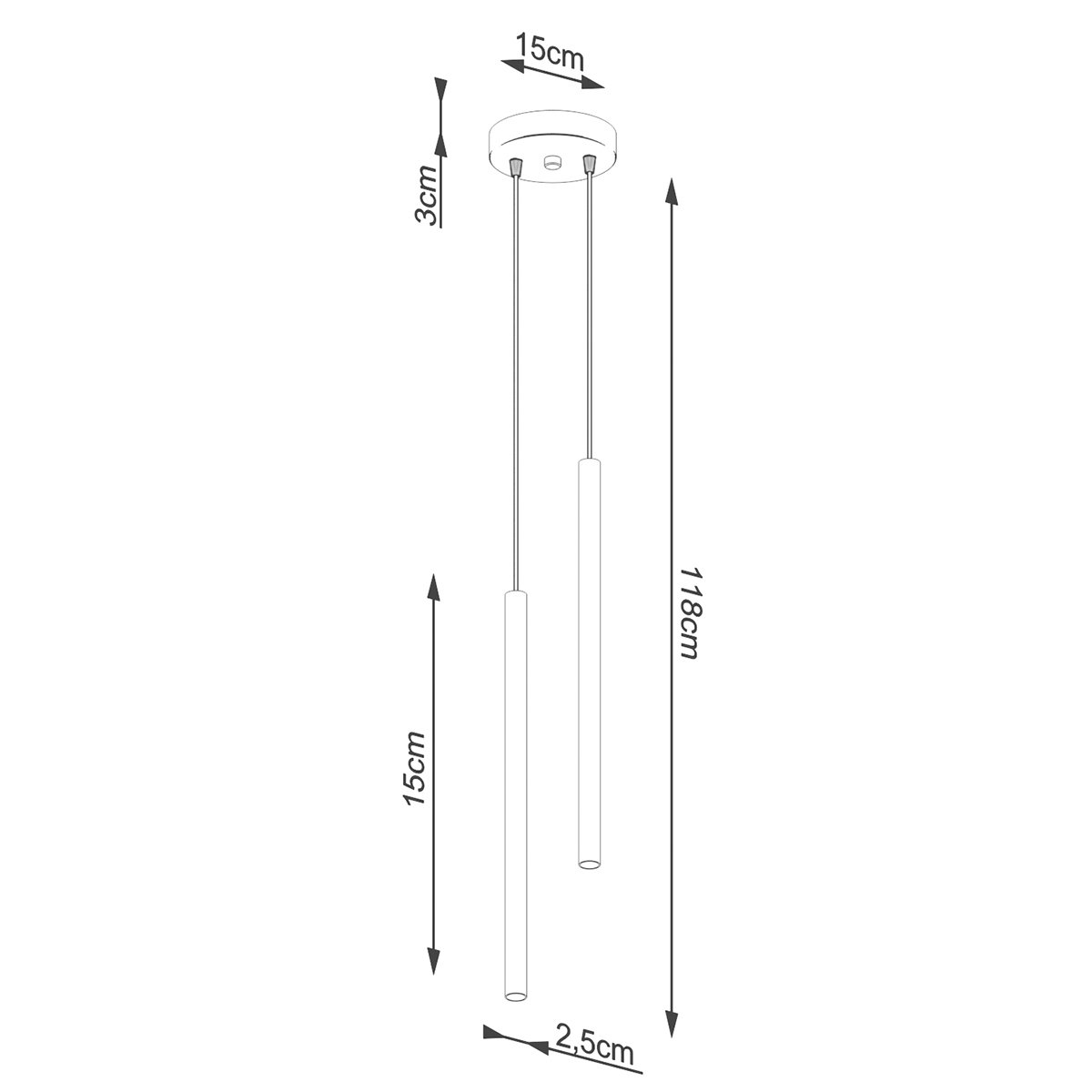 Suspension Acier Doré G9 2 Pastelo jaune, EDEN
