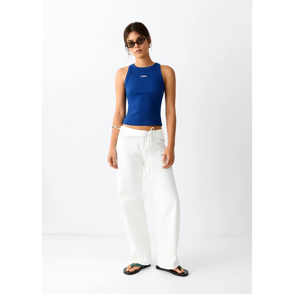 Jean low waist nœud blanc cassé, MANGO TEEN