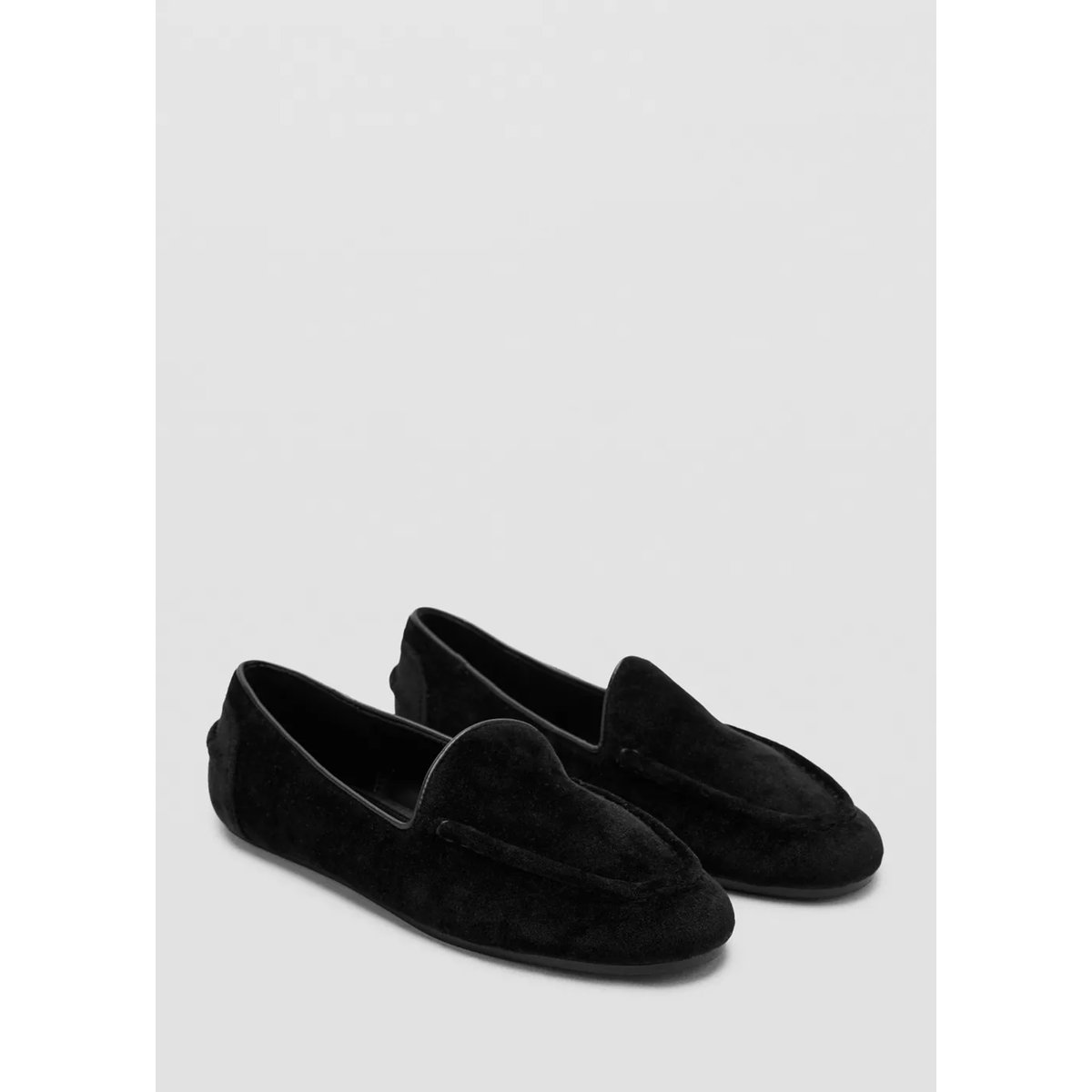 Mocassins velours noir, MANGO