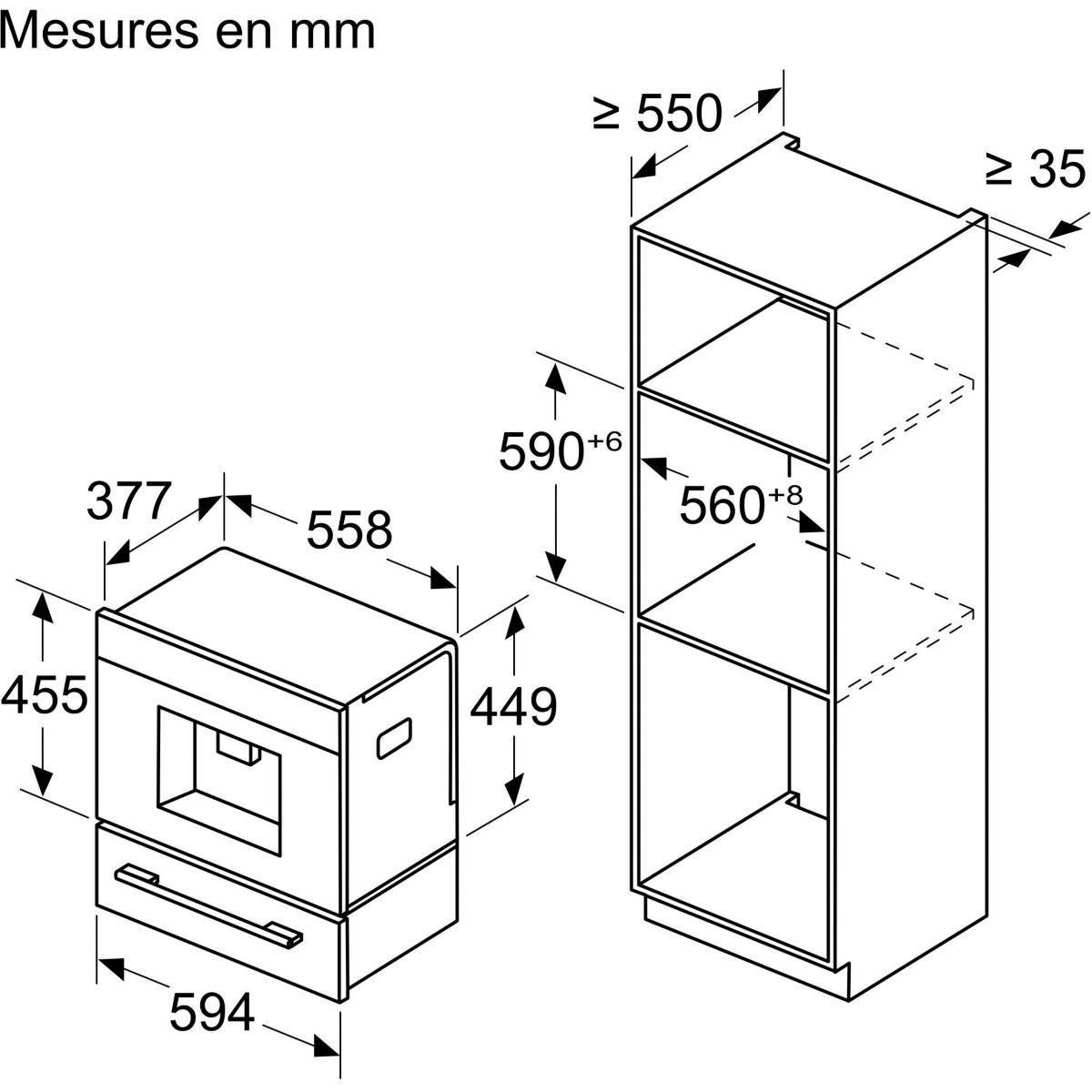 Expresso broyeur encastrable CTL7181B0 Série 8 couleur unique, BOSCH