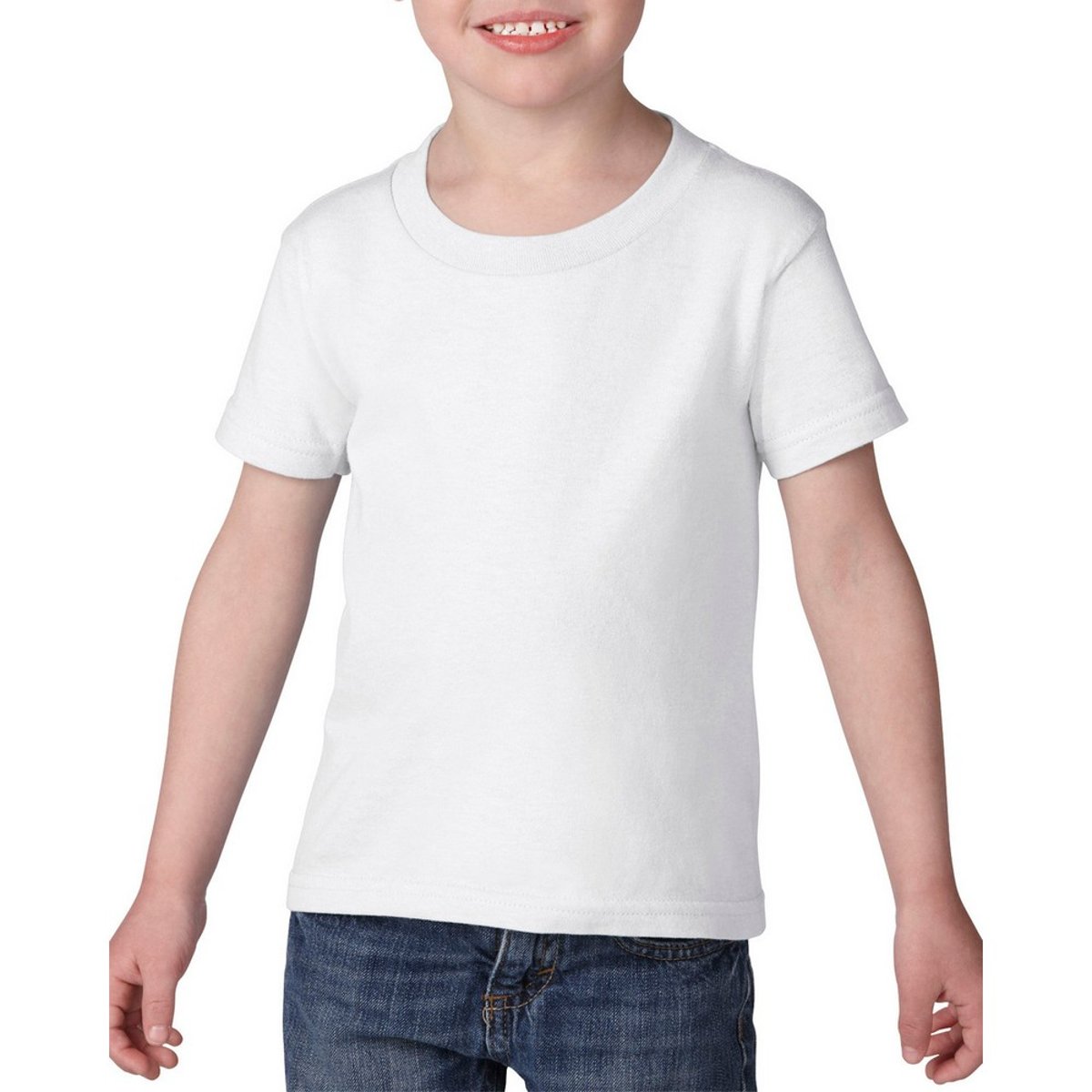 T-shirt uni manches courtes HEAVY COTTON blanc, GILDAN