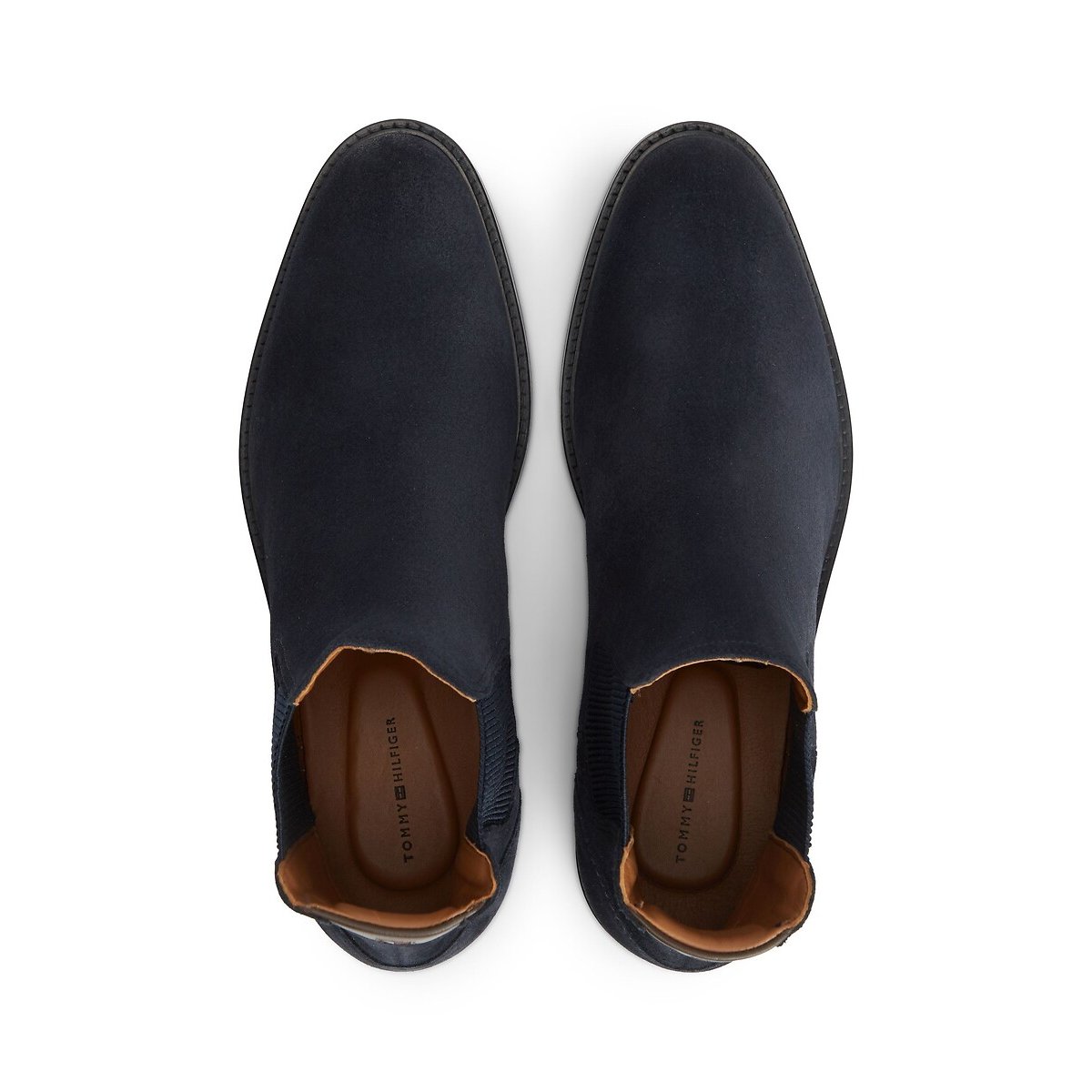 Bottines chelsea en cuir suède bleu marine, TOMMY HILFIGER