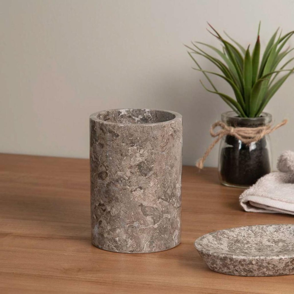 Gobelet en marbre rond 7 cm gris, WANDA COLLECTION