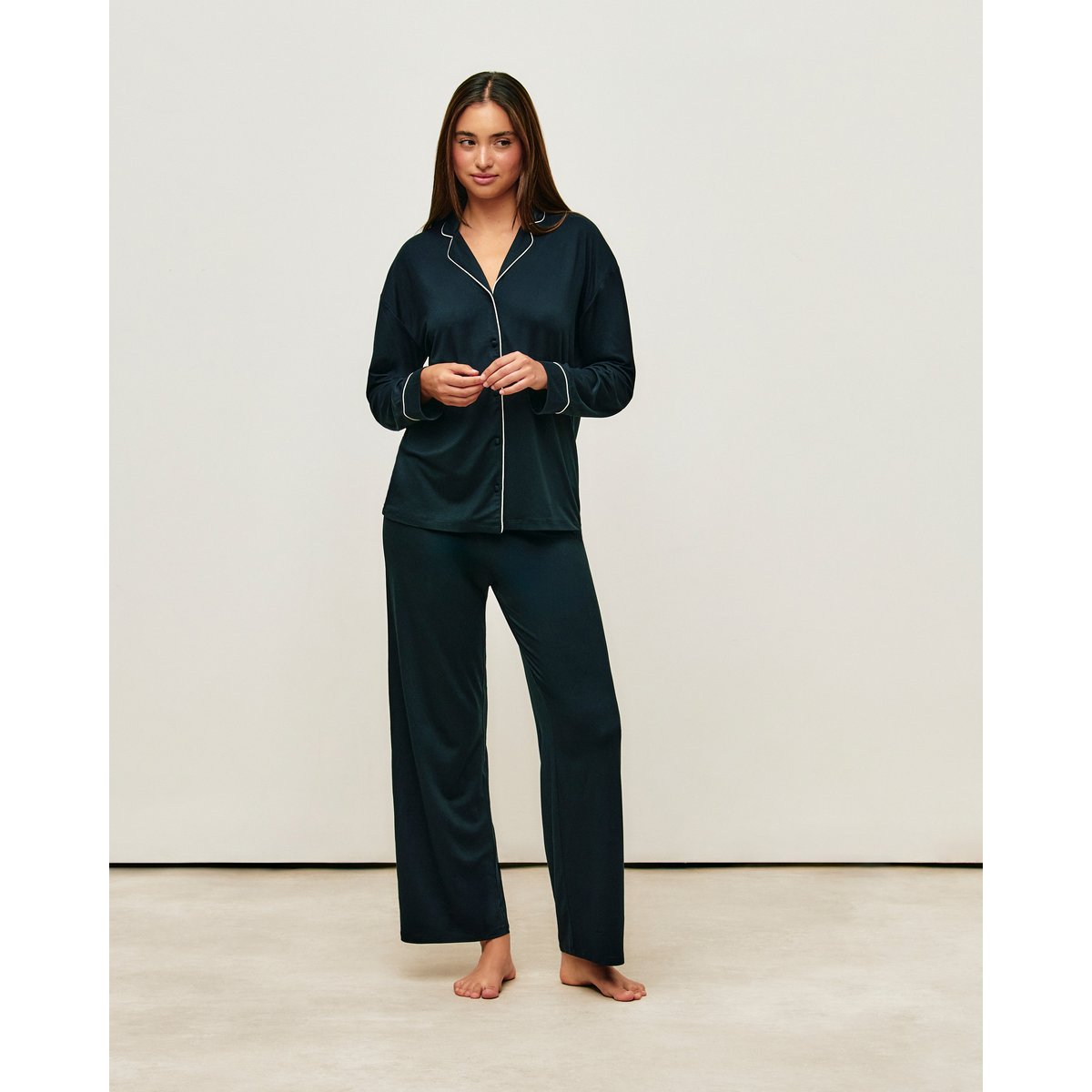 Set chemise à manches longues et pantalon en jersey RAMUNIJOURDIZ noir, UNDIZ