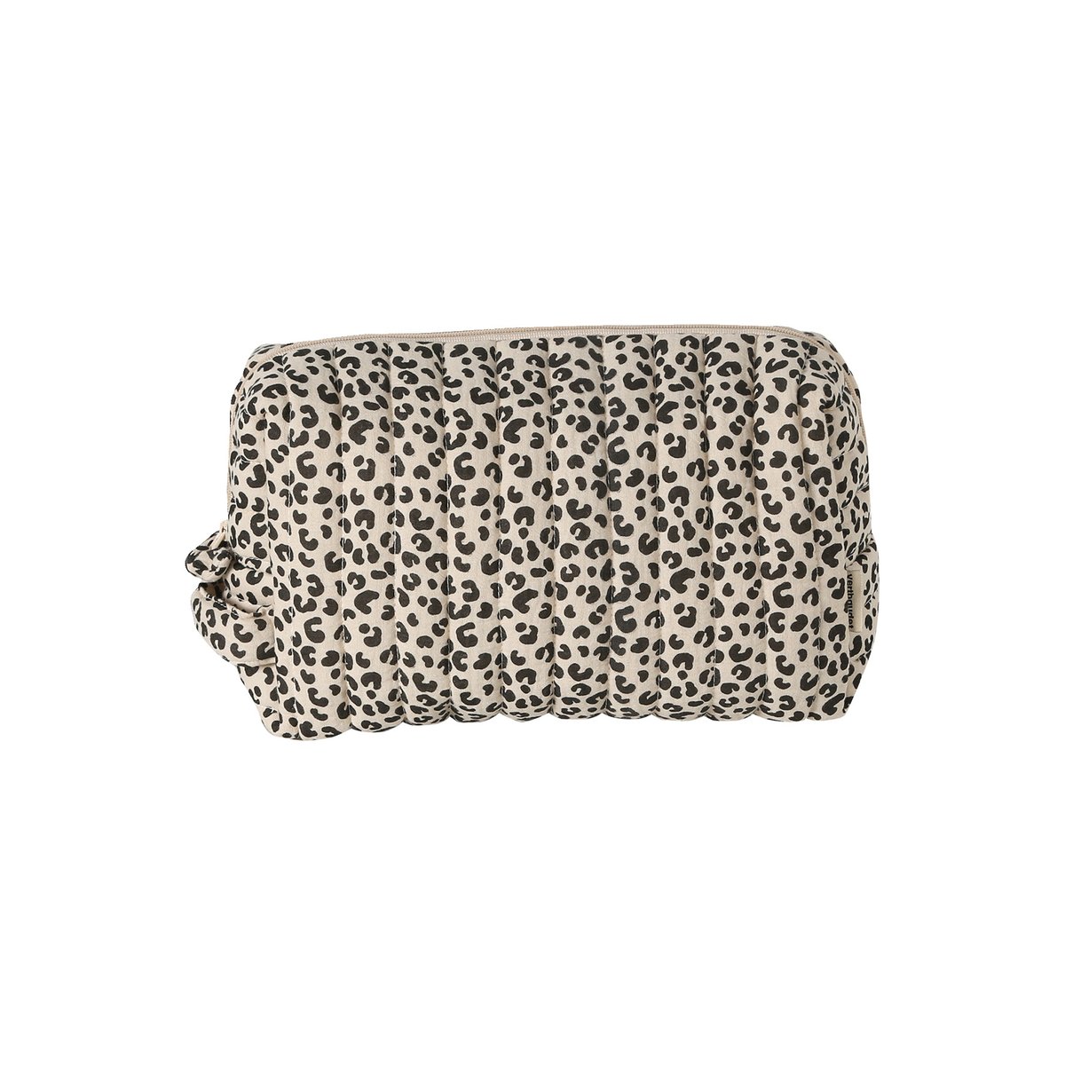 Trousse toilette Mama gaze coton beige imprimé, VERTBAUDET