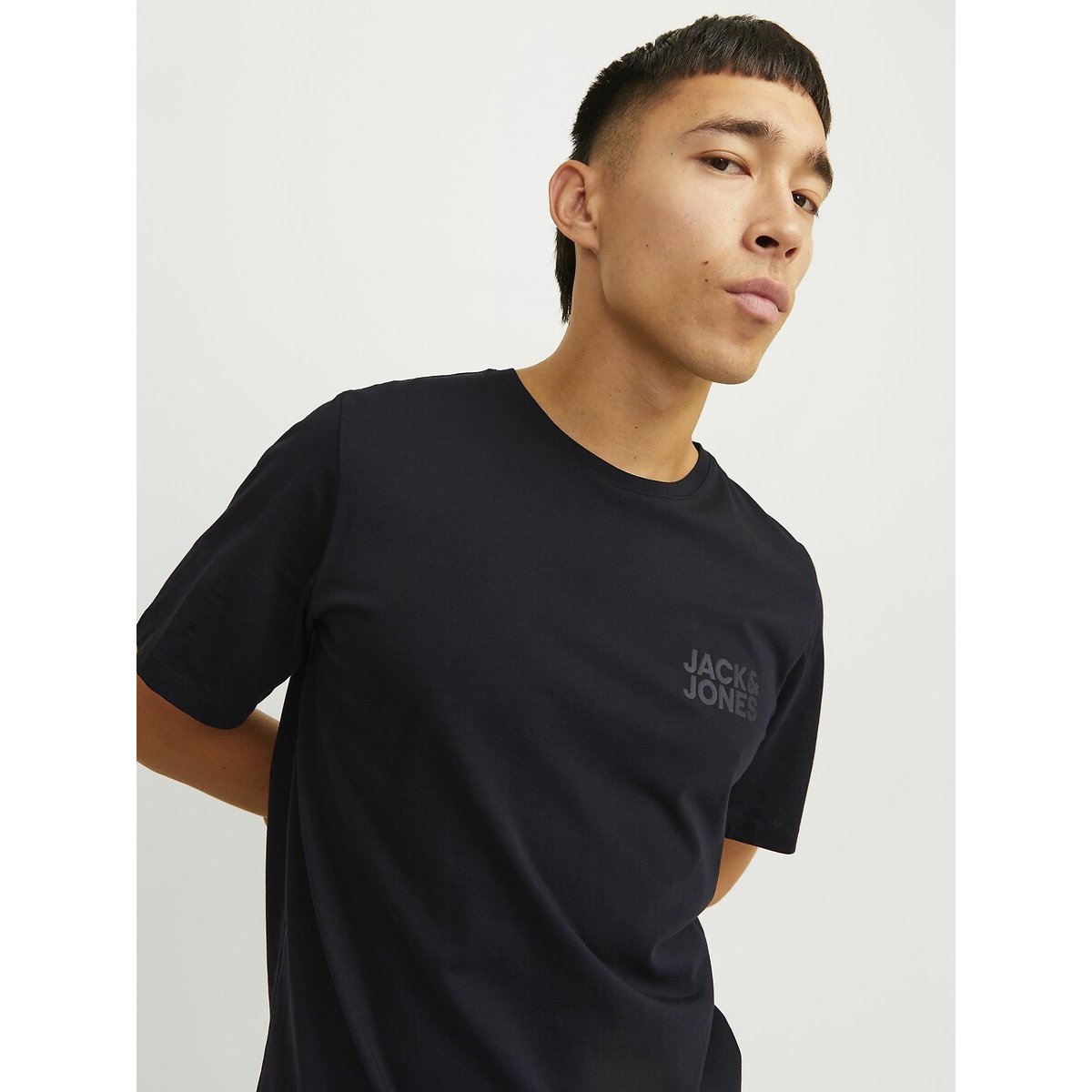 T-shirt Corp Small Logo nero + nero , JACK & JONES