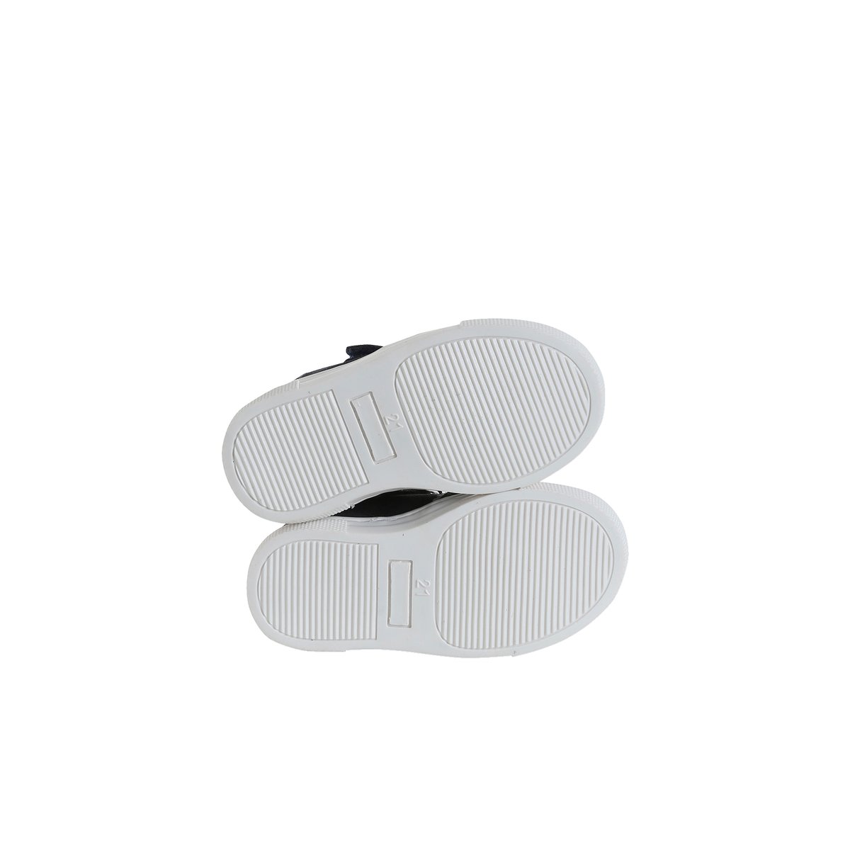 Baskets bébé cuir à scratchs marine, VERTBAUDET