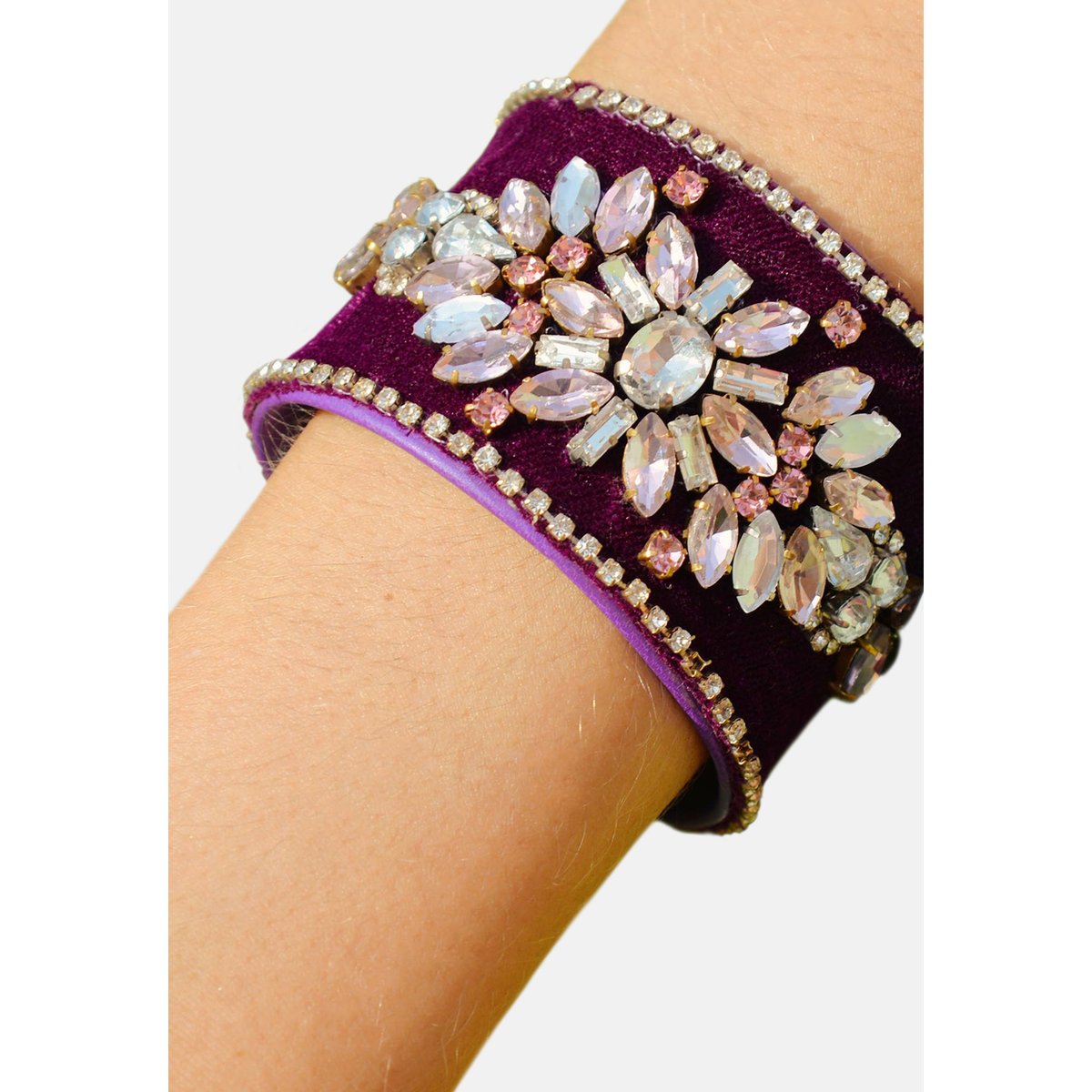 Bracelet manchette réglable perles MYLOS violet, HIPANEMA