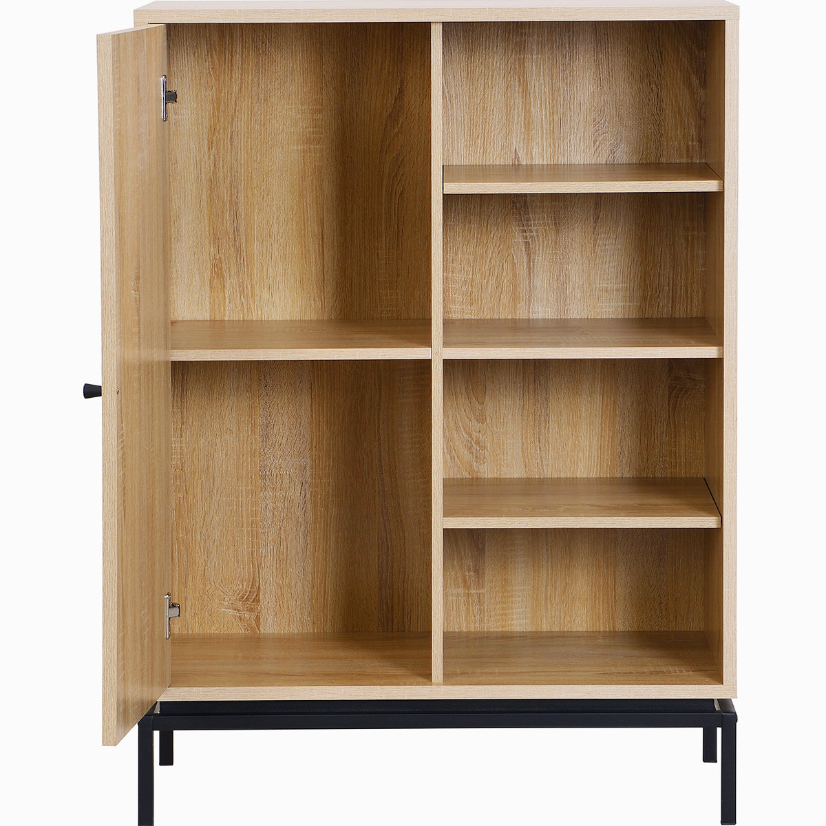 Bibliothèque 1 porte 4 niches - TALIA effet bois, HOMIFAB
