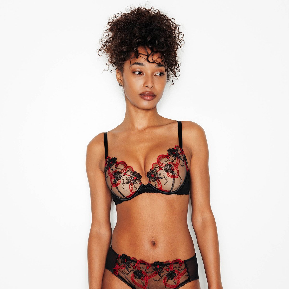 Soutien-gorge push up IMELDA multico noir, ROUGEGORGE LINGERIE