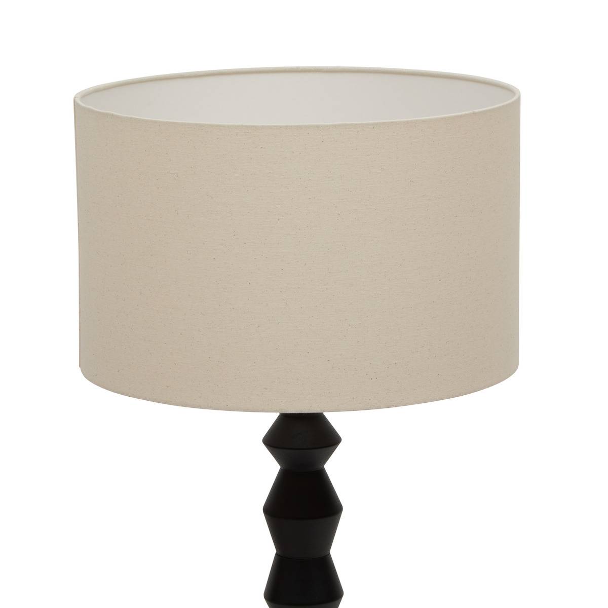 Lampadaire cylindrique en hévéa YULIA noir, ATMOSPHERA