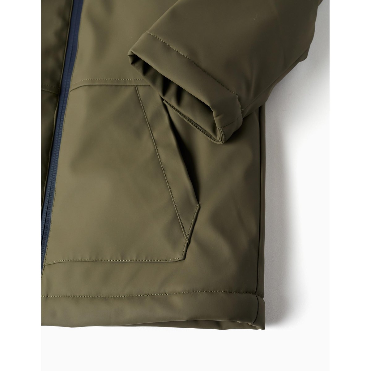Parka avec capuche et doublure en sherpa vert foncé, ZIPPY