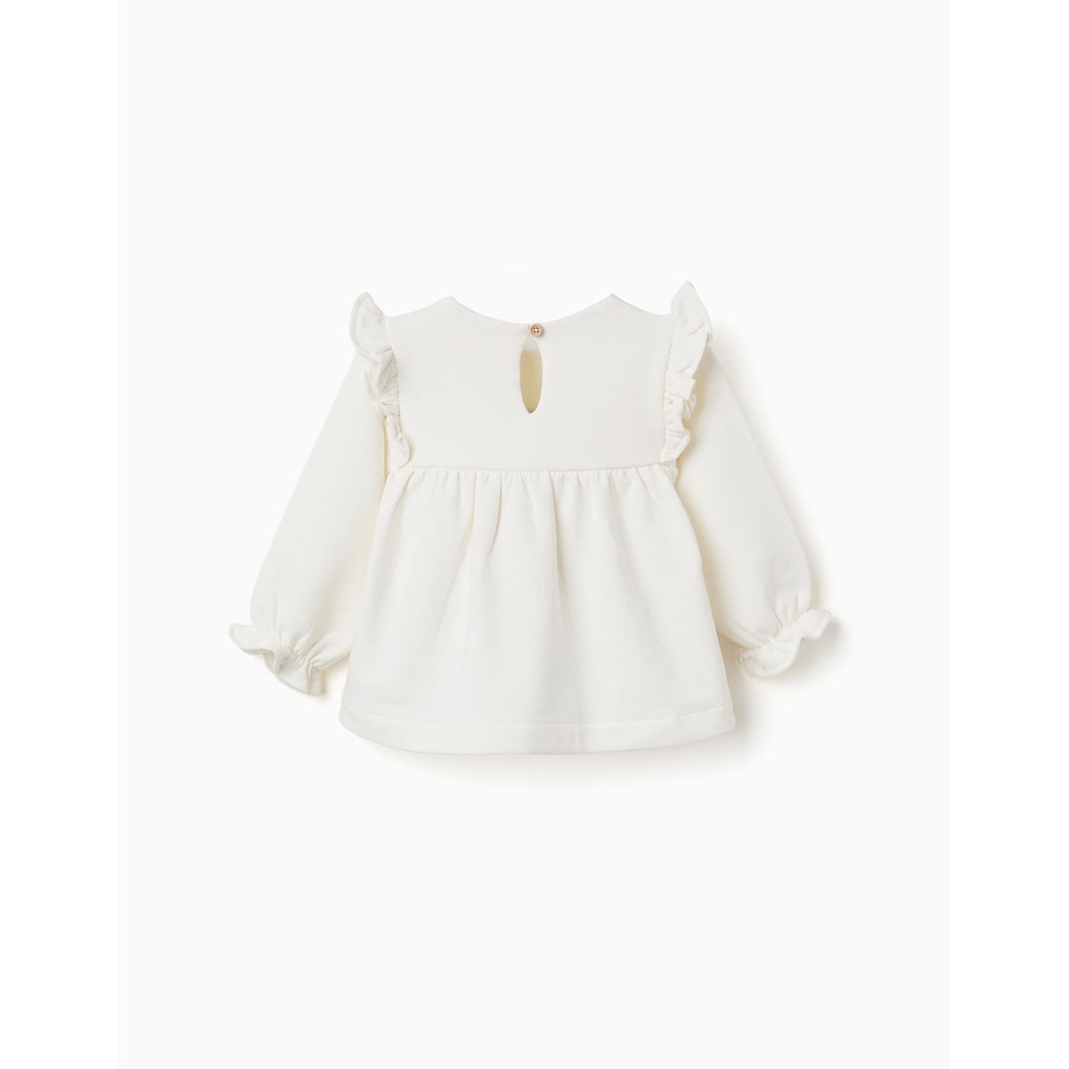 Sweat en coton peigné avec fleurs en relief blanc, ZIPPY