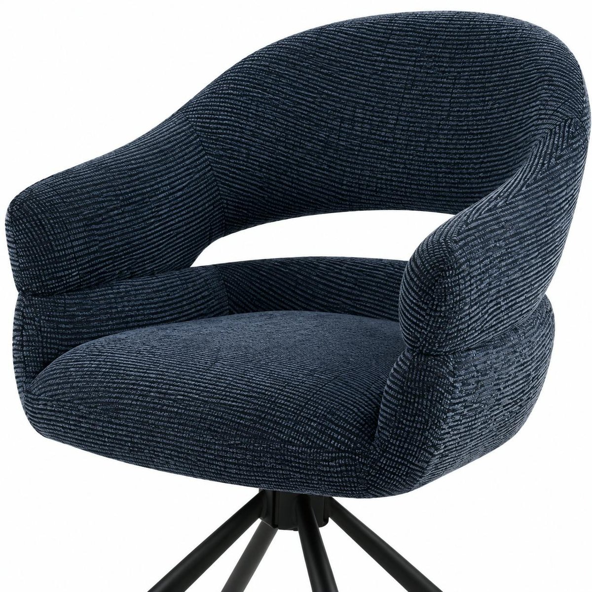 Fauteuil de table pivotant à dos ouvert (lot de 2) IENA bleu, PIER IMPORT