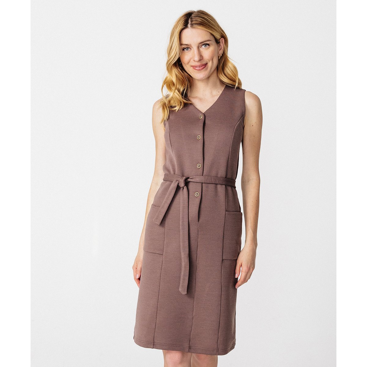 Robe-chasuble maille milano Thermolactyl marron taupe, DAMART
