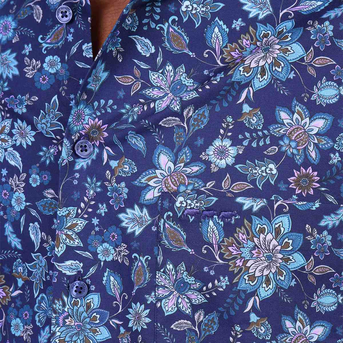 Chemise à motifs bleu marine, MISE AU GREEN