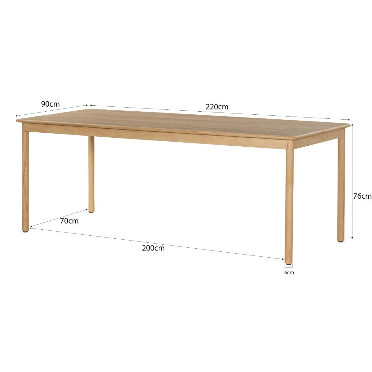 Table à manger moderne 8/10 places en chêne LOREN bois clair, PIER IMPORT