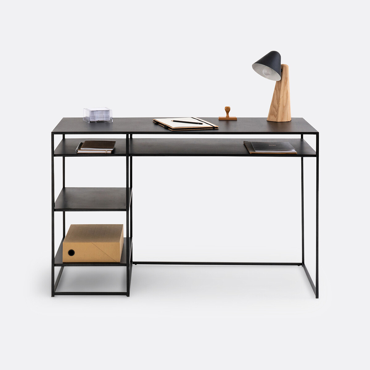 Bureau en métal acier, Miva noir, LA REDOUTE INTERIEURS