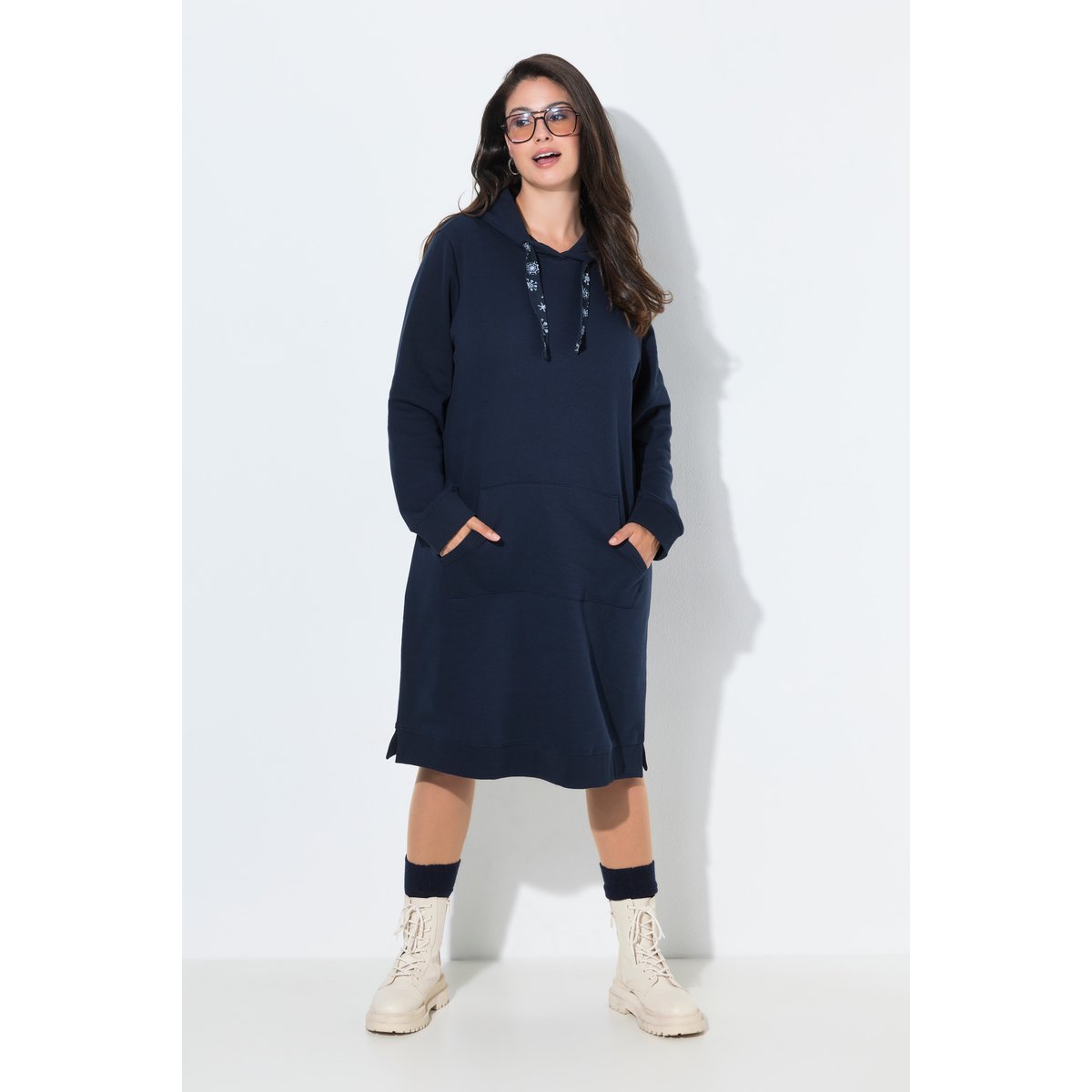 Robe en molleton marine, ULLA POPKEN