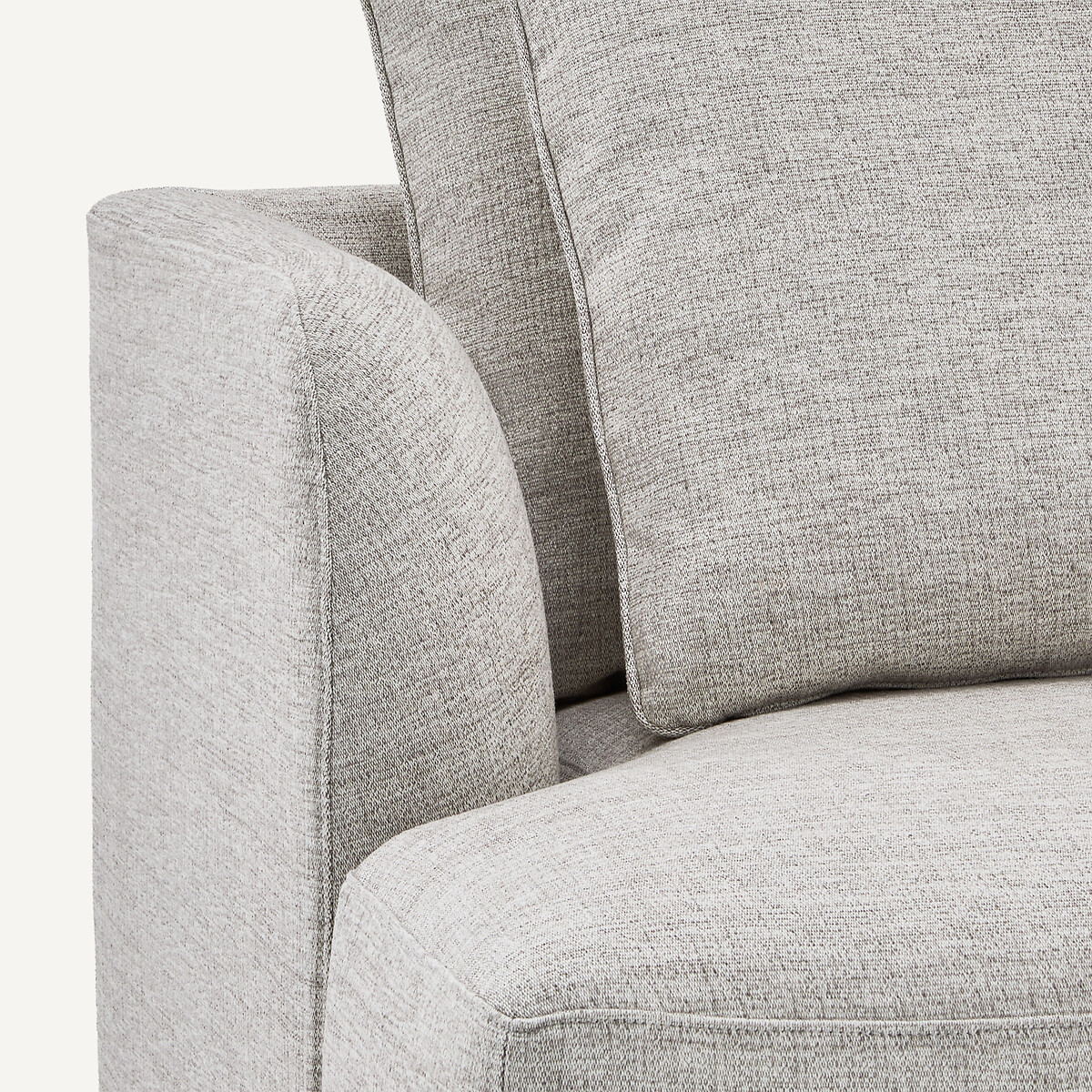 Demi-canapé gauche, modulable en toile jaspée, TIBERIO gris/blanc, AM.PM