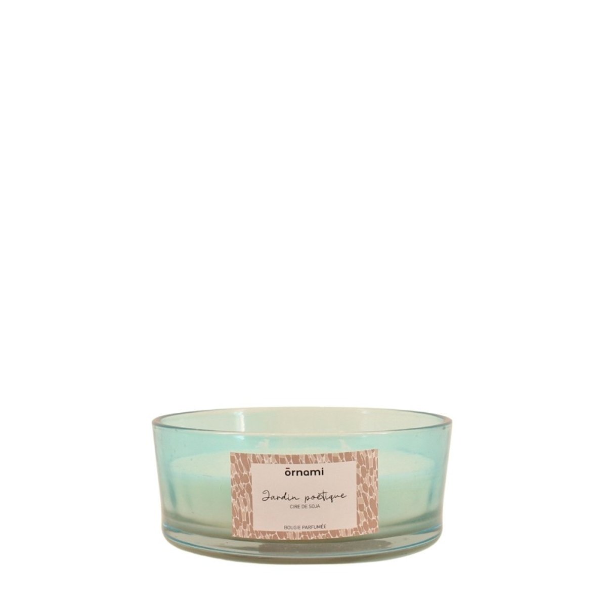 Bougie parfumée cire de soja 4 mèches "jardin poétique" 380g bleu, ORNAMI