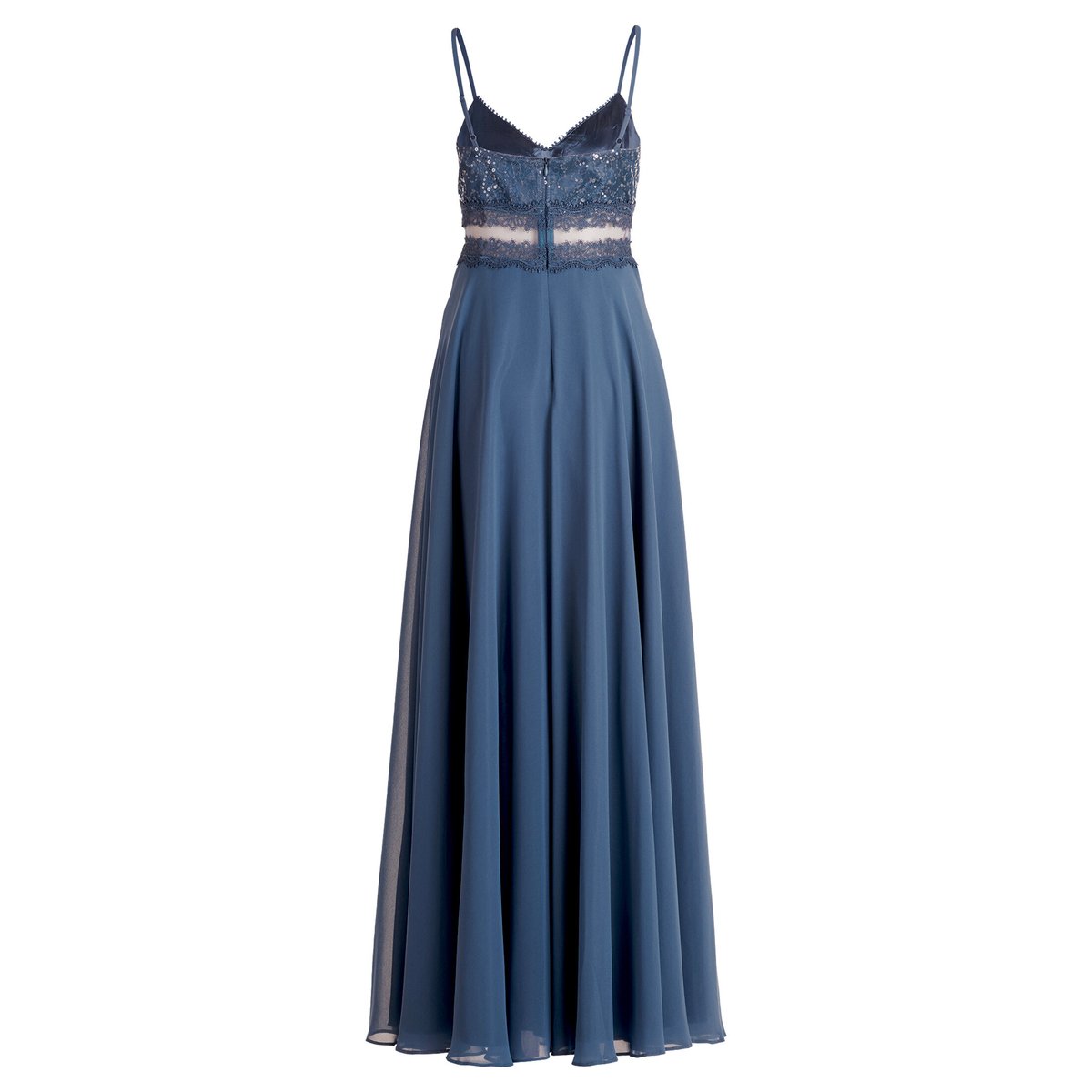 Robe de soirée en dentelle blue stone, VERA MONT