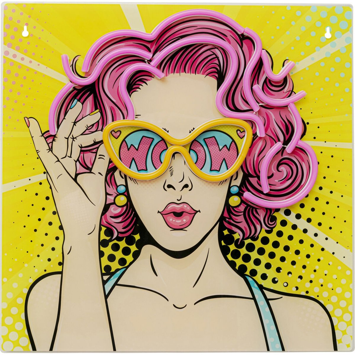 Tableau LED femme BD jaune, KARE DESIGN