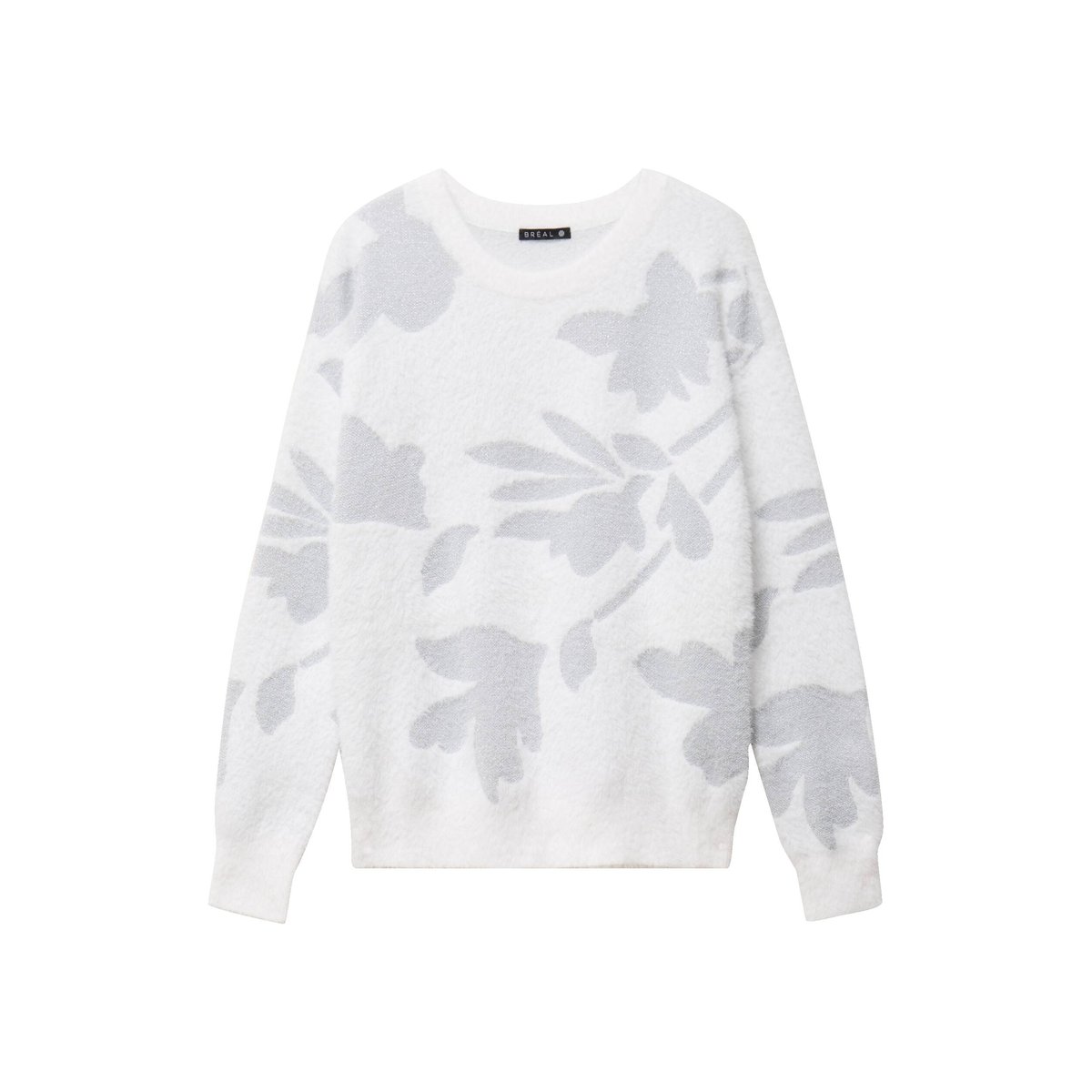 Pull col rond manches longues couleur argent, BREAL