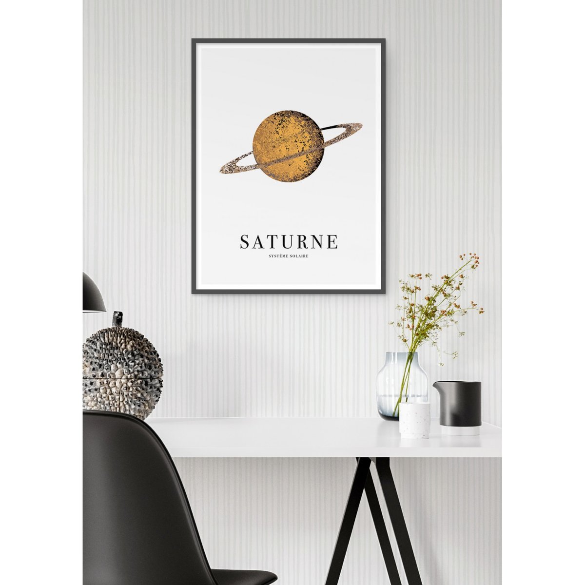Affiche Saturne blanc, L'AFFICHERIE