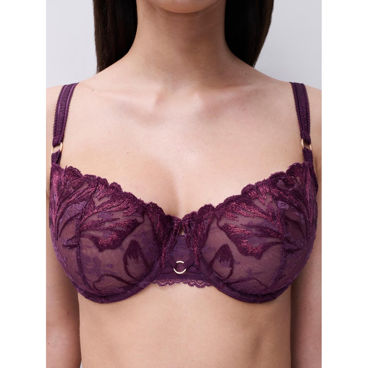 Soutien-gorge corbeille ILLUSION aubergine lurex, CHANTELLE