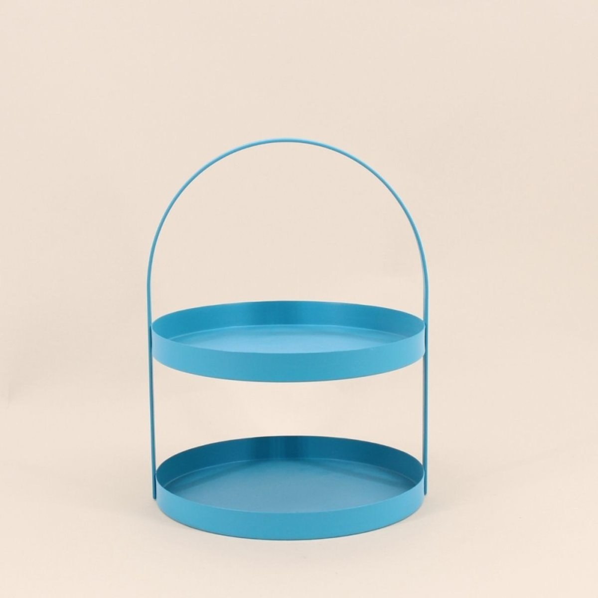 Plateau double en métal bleu 27x22cm bleu, ORNAMI