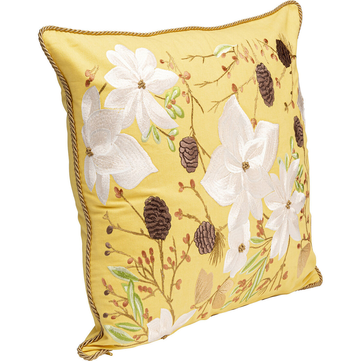 Coussin Arbusti 50x50cm jaune, KARE DESIGN