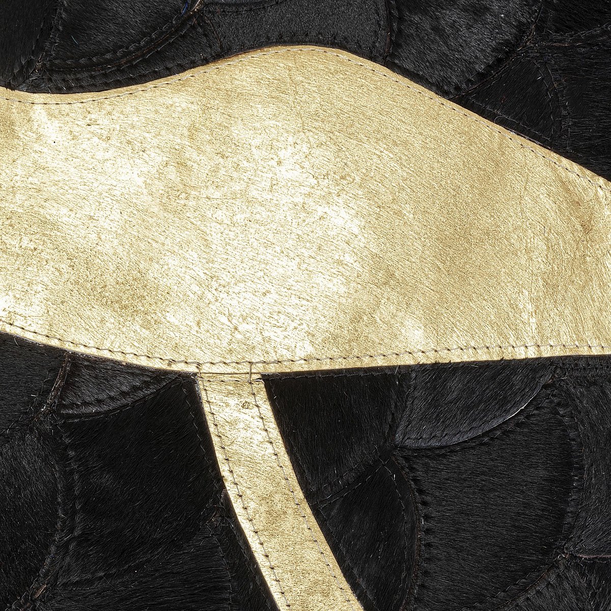 Tapis en cuir, FULMINE noir, KARE DESIGN
