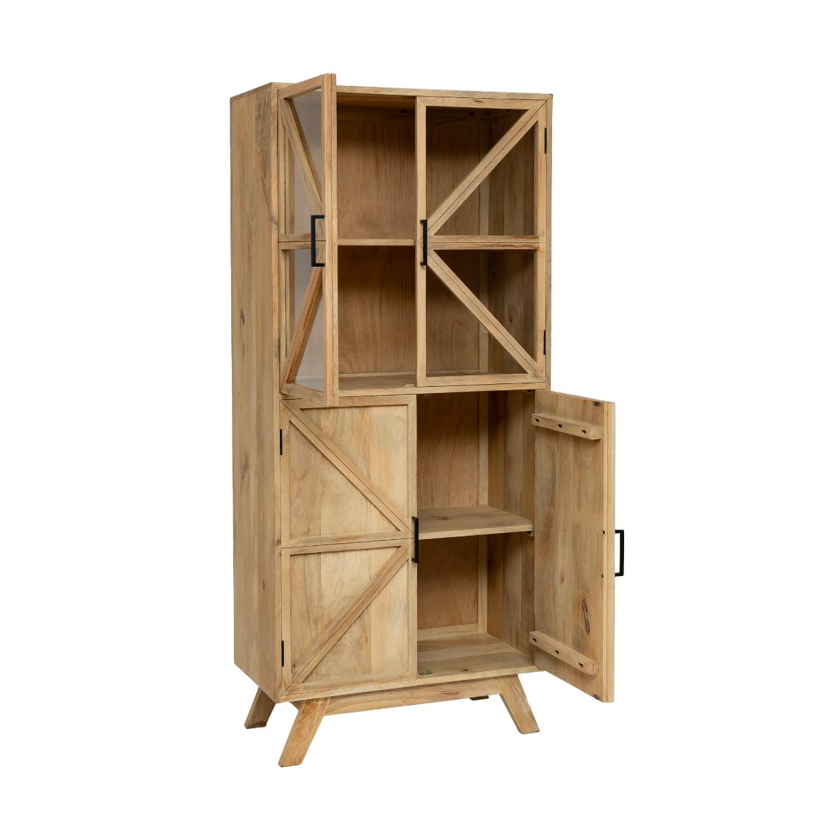Vitrine en bois de manguier  THALIA bois clair, MADE IN MEUBLES 