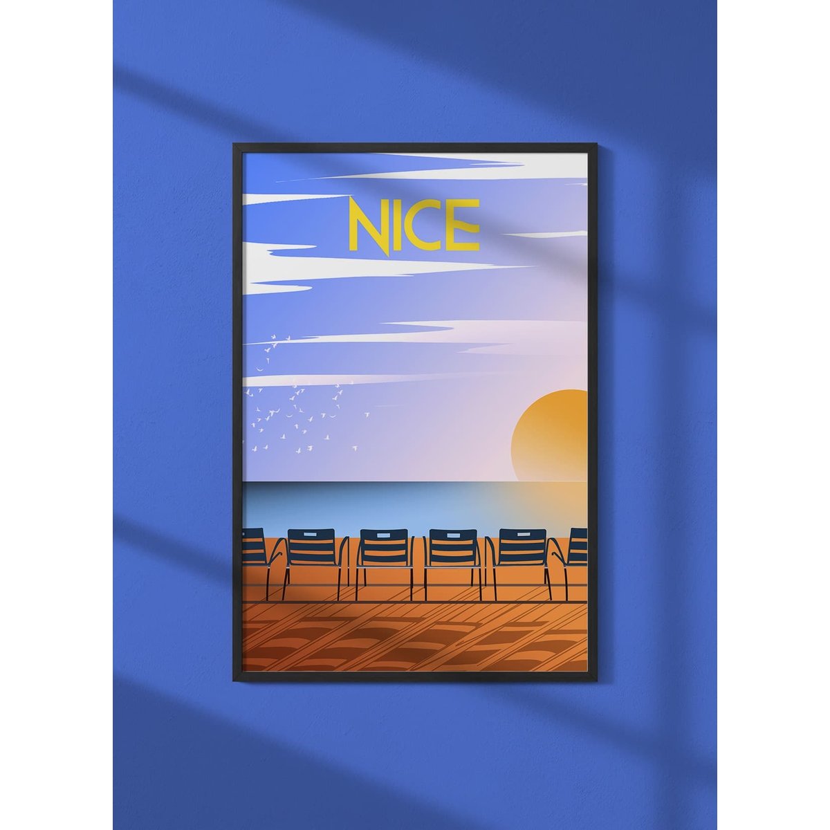Affiche ville Nice blanc, L'AFFICHERIE