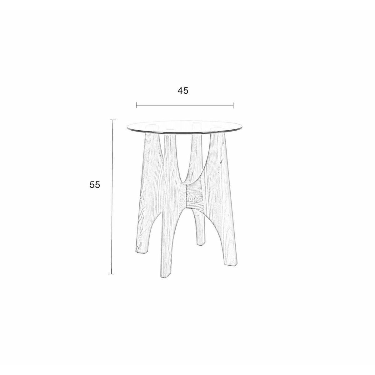 Table d'appoint en bois et verre - KOBE bois, MATHI DESIGN