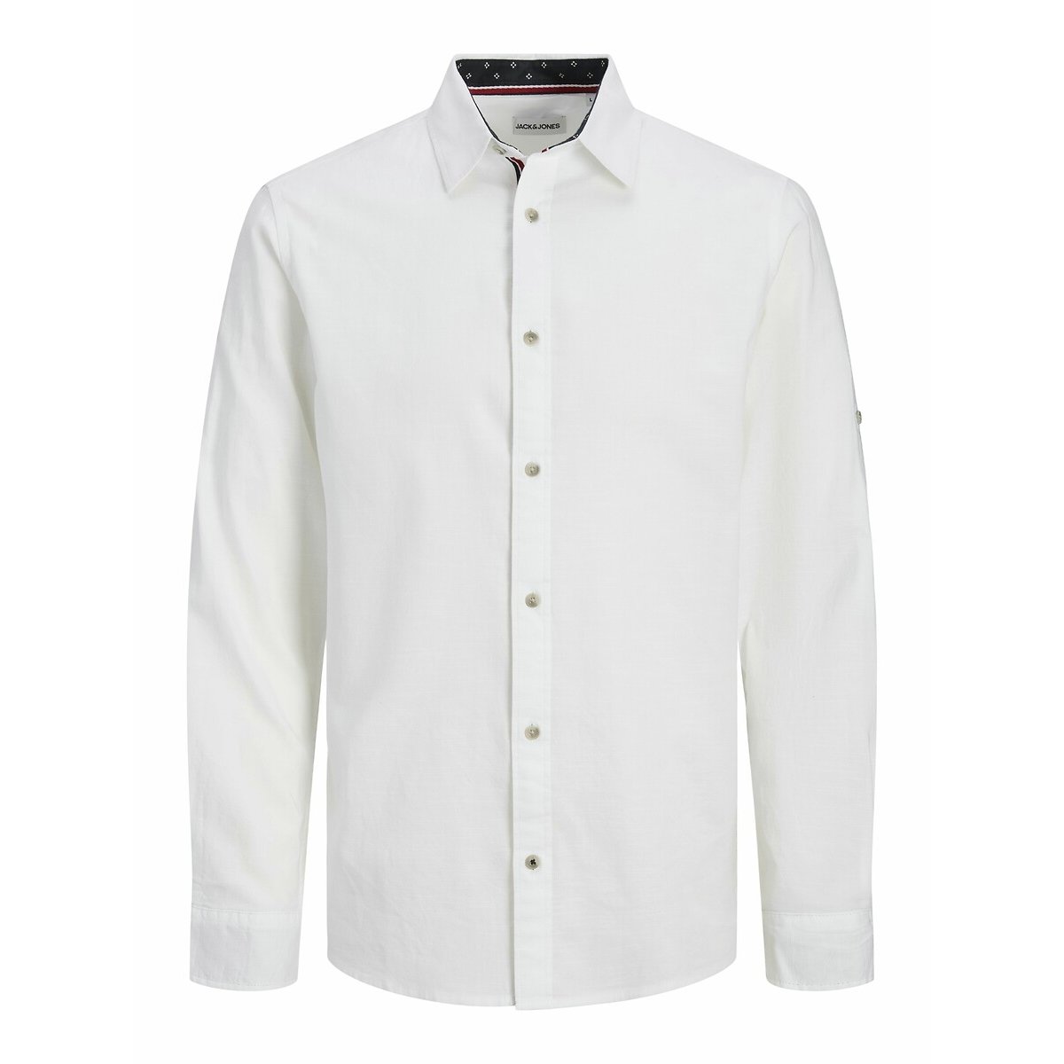 Long-Sleeved Cotton Shirt white, JACK & JONES